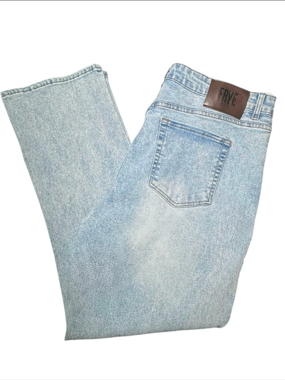 FRYE women’s high rise straight ankle jeans light wash stretch size 14 / 32